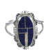 Genuine Sterling Silver Lapis And Opal Ring Size 4-3/4 VX61252